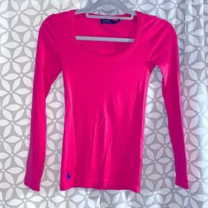 Women’s Polo Hot Pink Scoop Neck Shirt XSmall